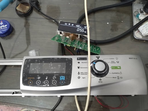 رفع مشکل خاموشی و تعمیر برد الکترونیک ماشین لباسشویی آبسال مدل REN7112-S در رشت 09112305332