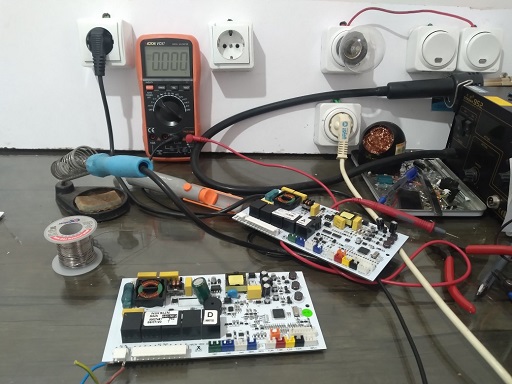 تعمیر برد الکترونیک و رفع مشکل خاموشی یخچال فریزر نیکسان مدل NC700DN در رشت 09112305332