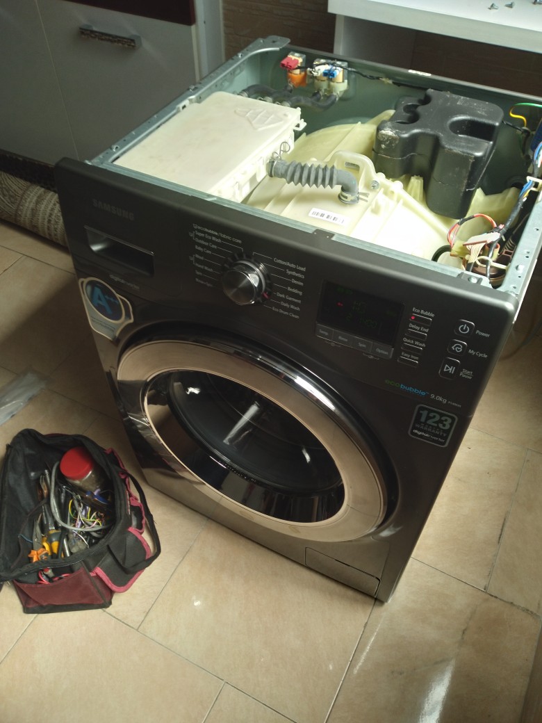 تعمیر ماشین لباسشویی 9 کیلویی سامسونگ eco bubble مدل  P149SIH در رشت| رفع مشکل ارور TE لباسشویی سامسونگ در رشت در منزل 09112305332