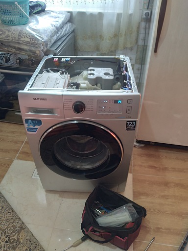 تعویض سه نظام و بلبرینگ ماشین لباسشویی سامسونگ مدل Q1255S در رشت 09112305332
